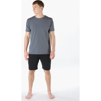Gina Pyžamo krátké pánské 79204P Barva/Velikost: tm. šedá, černá / S