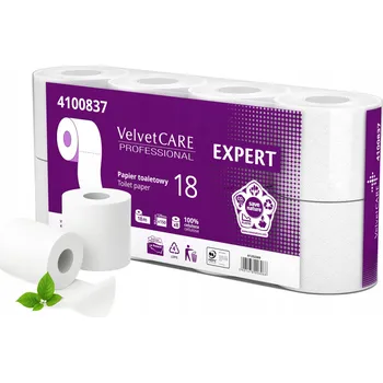 Toaletní papíry Toaletní papír celulózový VELVET Expert 3vrstvý 8 rolí bílý