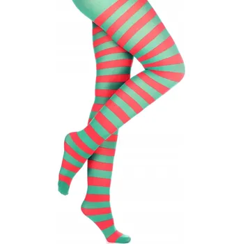 Dámské punčochy Vánoční Punčocháče Danhoss s červenými a zelenými pruhy