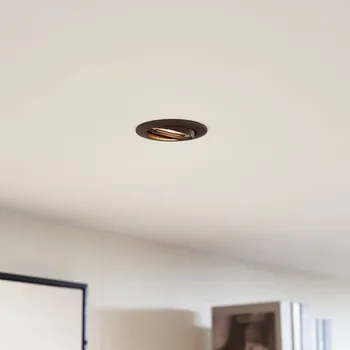 Lampička PRIOS vestavné stropní svítidlo Fibur, bronz, zinek, Ø 8,2 cm, 3 ks 1 x 10 W LED - Doprava zdarma