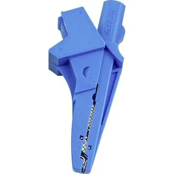 HT Instruments 5004-IECB banánkový konektor banánková zdířka , zásuvka 4 mm, konektor 4 mm, krokosvorka CAT III 1000 V modrá 1 ks