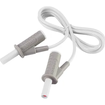 Měřicí kabel Velmi ohebné bezpečnostní měřicí kabely [lamelová zástrčka 4 mm - lamelová zástrčka 4 mm] 1.00 m;bílá;MSB-501 10 A