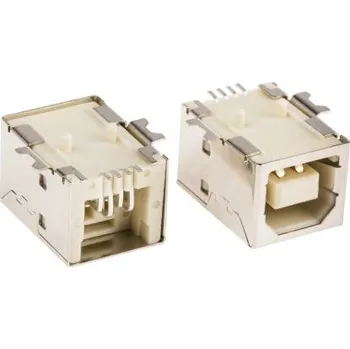 USB hub Konektor USB typ B, Povrchová montáž, Samice, počet portů: 1 Port, orientace těla: Pravý úhel, 30 V, 1A