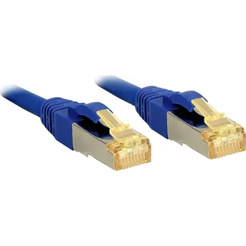 Datový kabel LINDY 47283 RJ45 síťové kabely, propojovací kabely CAT 6a (surový kabel CAT 7) S/FTP 10.00 m modrá 1 ks