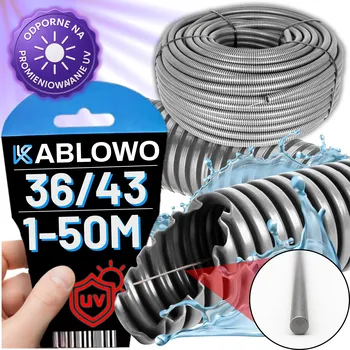 kabelová chránička HUSÍ KRK CHRÁNIČ KABELŮ UV S VODÍCÍM DRÁTEM 750N NEHOŘLAVÁ PVC 43MM 1M FLEXIBILNÍ ZEMNÍ