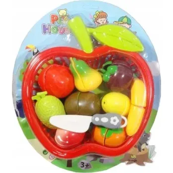 Dřevěná hračka Sada ovoce a zeleniny K ROZŘEZÁNÍ s prkénkem a nožem