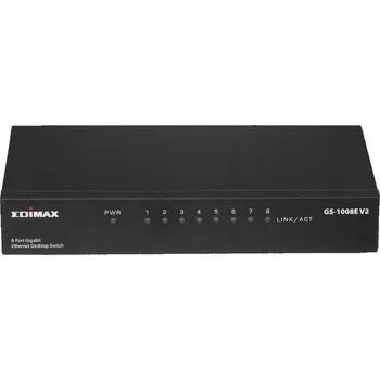Switch Switch Edimax 8portový Gigabit Ethernet (10/100/1000) kovový černý