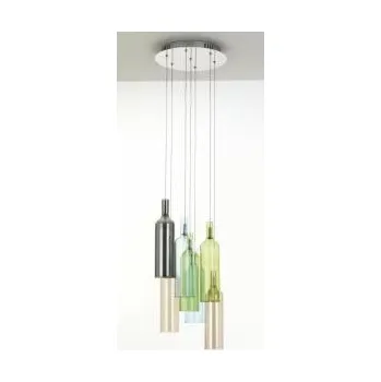 ZÁVĚSNÁ LAMPA 2401 BOTTLES TOMASUCCI G4 BAREVNÉ LÁHVE ITALSKÝ LUSTR