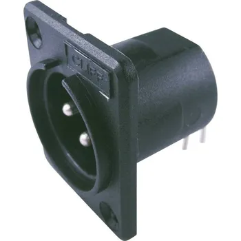 Cliff CP30005 XLR konektor přírubová zástrčka, zahnutá Pólů: 3 černá 1 ks