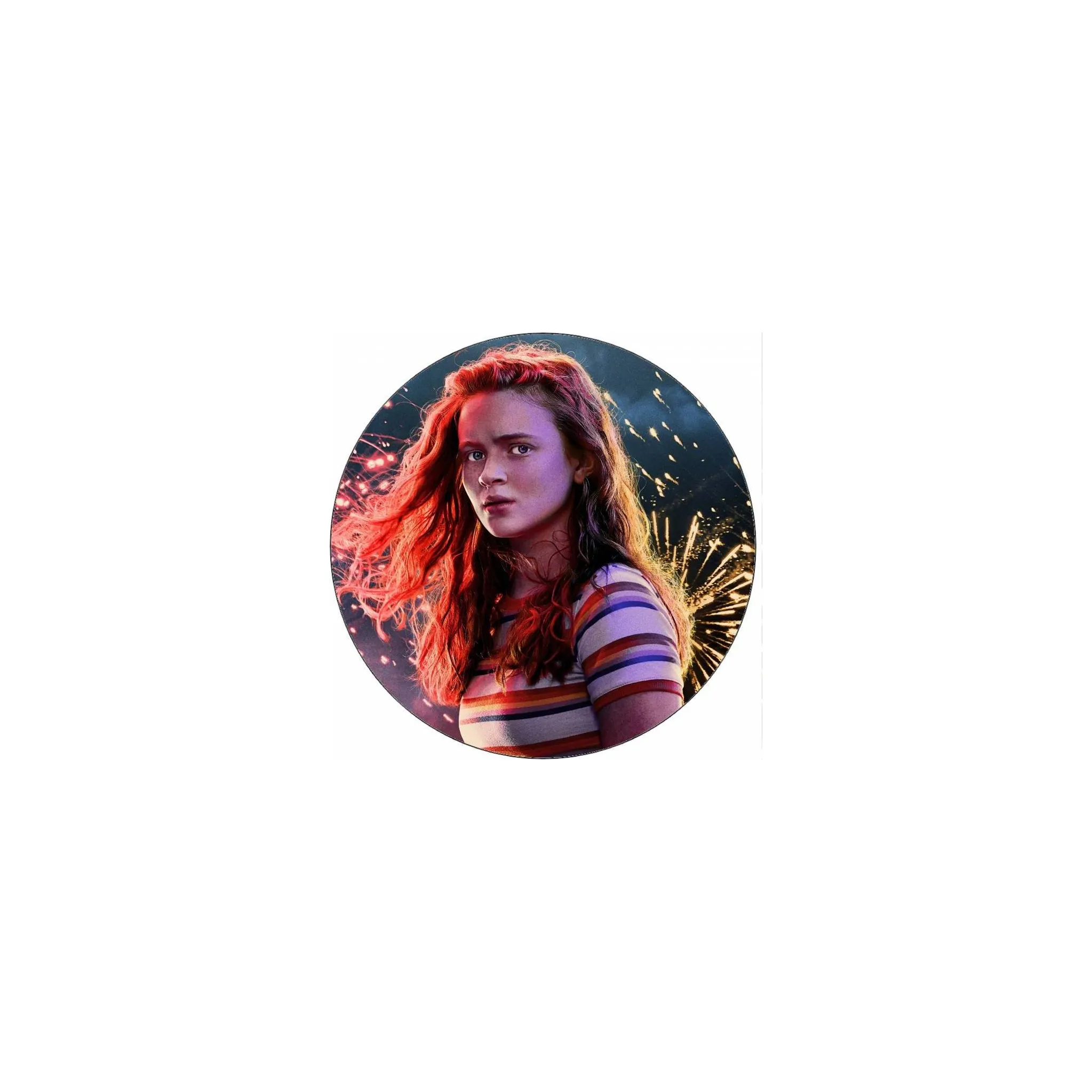 Fotografie 1 - Jedlá dekorace na dort Jedlý papír na dort kulatý 19,5 cm Stranger Thinks Sadie a ohňostroj