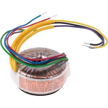 Transformátor Toroidní transformátor, počet výstupů: 2, sekundární napětí: 2 x 12V ac, 48 (Dia.) x 24mm