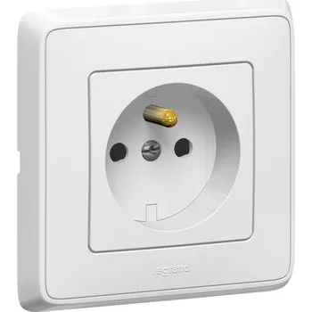 vypínač a zásuvka CA BÍLÁ ZÁSUVKA 2P+T CLONKY *773825 Legrand