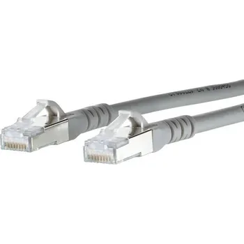 Datový kabel Metz Connect 1308457033-E RJ45 síťové kabely, propojovací kabely CAT 6A S/FTP 7.00 m šedá s ochranou 1 ks