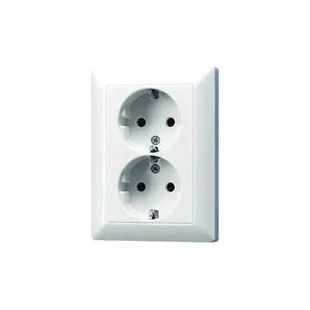 Jung 2násobný vestavný zásuvka s ochranným kontaktem alpská bílá AS5020UWW 1 ks