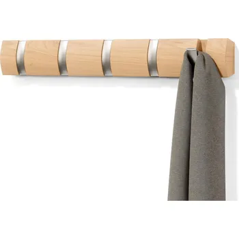Věšák Lišta S Háčky Flip 5, přírodní barvy, 51 cm, 6 cm, 3 cm