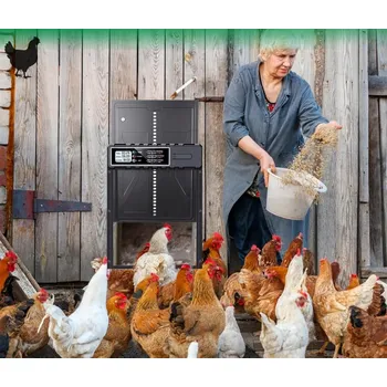 Pelíšek pro psa Deminas | Automatická dvířka na kurín s ovladačem, časovačem, senzorem, světla – solární