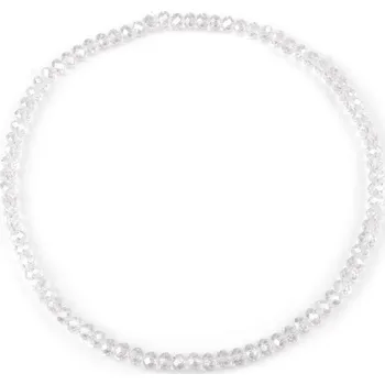 Šperk Náhrdelník pružný z broušených skleněných korálků Varianta: 1 transparent, Balení: 1 ks