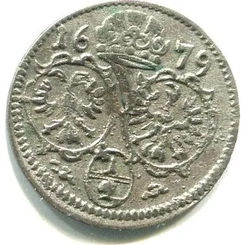 Leopold I. 1/2 Kreuzer 1679. Opole. Ag.