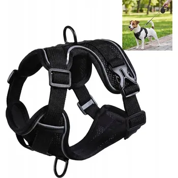 Postroj pro psa Dvojitý síťovaný postroj pro domácí mazlíčky (černá) M