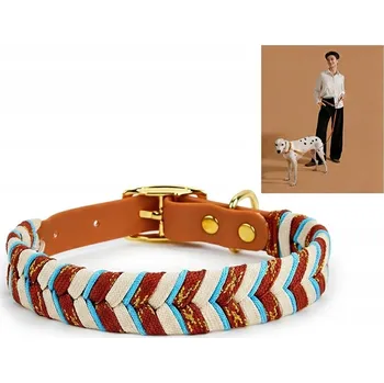 Obojek pro psa Ručně tkaný barevný obojek pro psy nastavitelný luxusní design vel. S