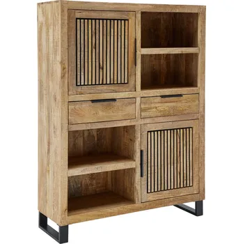 Komoda Vysoká komoda Everest Everest -Exklusiv-, přírodní barvy, černá, 118 cm, 157 cm, 40 cm