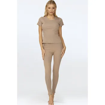 Dámské tričko Souprava tričko a legíny Dkaren Halima-Kpl Barva: Hnědá, Velikost: 2XL