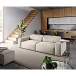 DELIFE Pohovka XL Sirpio 230x95 cm plyšový manšestr béžová s taburetem