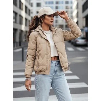 Dámská prošívaná bunda ZERNI khaki Dstreet Barva: béžová, Velikost: XL