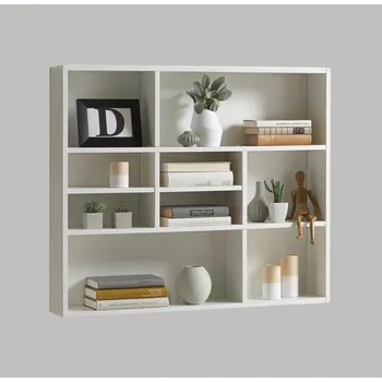 police Nástěnný regál Mika, bílá, 90 cm, 78,5 cm, 16 cm