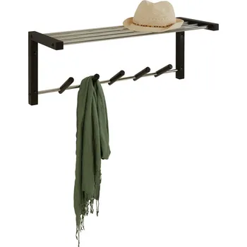 Věšák Nástěnná šatna Benny, černá, barvy chromu, 79 cm, 30 cm, 25 cm