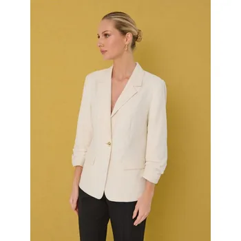 Sinsay - Sako s příměsí lnu - béžová - 332IU-02X - 332IU-02X-XL