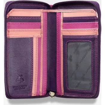 Peněženka VISCONTI Střední kožená peněženka na zip, růžová