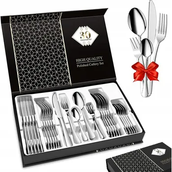 Příbor SADA PŘÍBORŮ 30 KS. NEREZOVÁ OCEL LEŠTĚNÉ, V DÁRKOVÉM BALENÍ