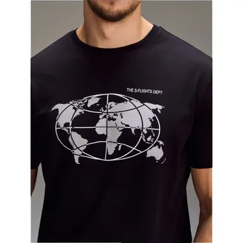 Sinsay - Bavlněné tričko s krátkým rukávem - černá - 249HL-99X - 249HL-99X-XS