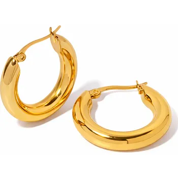 Náušnice ELENYS Bold Dome Hoops – pozlacené náušnice 18K žluté zlato pozlacené náušnice 18K žluté zlato