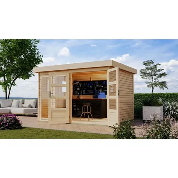 Zahradní stavba dřevěný domek KARIBU LAHAR 5 (11509) natur