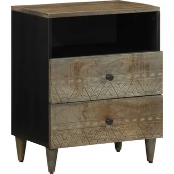 Noční stolek vidaXL Noční stolek světle šedá 50x33x60 cm masivní mangovníkové dřevo [4017802]