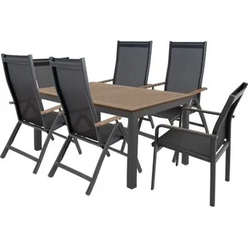 Zahradní sestava Doppler EXPERT WOOD Plus - zahradní hliníková sedací souprava 4+2+1