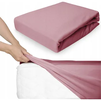 Prostěradlo PROSTĚRADLO s gumou 180x200 BAVLNĚNÉ jersey Janet RŮŽOVÉ