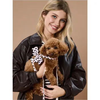 Postroj pro psa Sinsay - Kšandy s puntíky a mašlí 2 m - pastelová růžová - 807IA-03X - 807IA-03X-ONE