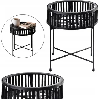 Konferenční stolek Stolek Mondex kulatý 35 x 35 x 42 cm černý