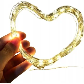 Vánoční dekorace LED světelný řetěz / girlanda na drátku, USB, 8 režimů svícení, teplá bílá, 2 ks, 5 m