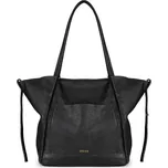 BASIC Černá kožená prostorná shopper bag Solier Lusso