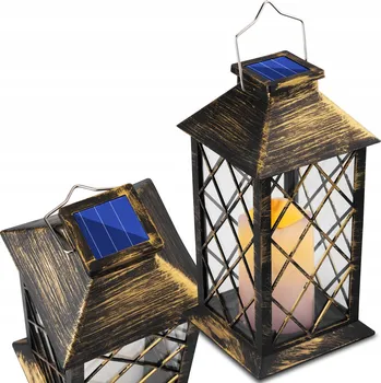 Venkovní osvětlení Zahradní LED lampa SVÁTEČNÍ LUCERNA PATINA HŘBITOVNÍ SVÍČKA SOLÁRNÍ NA HROB