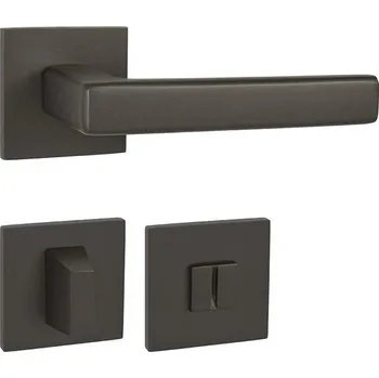 Dveřní kování TI - SONIA - HR 3095Q 5S rozety WC, klika/klika T - Titan (141)