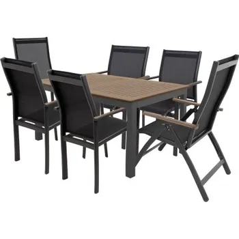 Zahradní sestava Doppler EXPERT WOOD Plus - zahradní hliníková sedací souprava 4+2+1