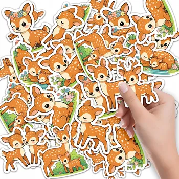 samolepka SAMOLEPKY ŠTÍTKY NA SEŠIT 10 ks - ZVÍŘE ZVÍŘATA SRNKA LES DIVOKÁ ZVÍŘATA