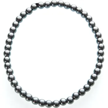 Náramek Hematit náramek elastický přírodní kámen, kulička 4 mm / 21 - 22 cm, pro muže, kámen zdravé krve
