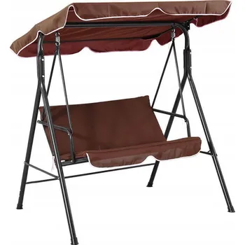 Zahradní nábytek Zahradní houpačka pro 3 osoby, volně stojící Na Terasu, houpací se stříškou, hnědá