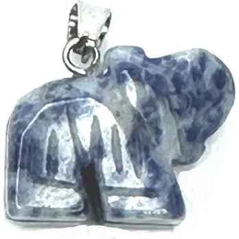 Přívěsek Sodalit Slon přívěsek přírodní kámen, ručně broušená figurka 1,8 x 2,5 x 8 mm, kámen komunikace